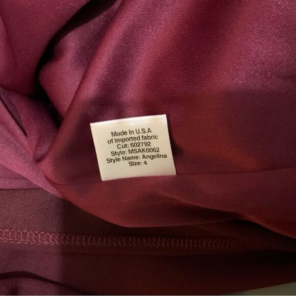 Katie May Angelina Crepe Column Bordeaux One Shoulder Formal Evening Gown Dress - Picture 12 of 13